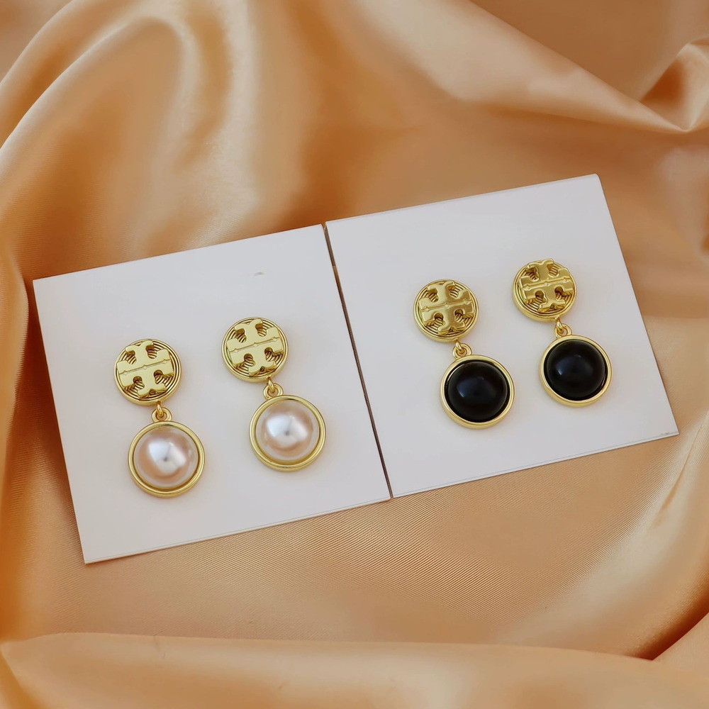Tory Burch Classic Gold Plated Pearl Stud Earrings
